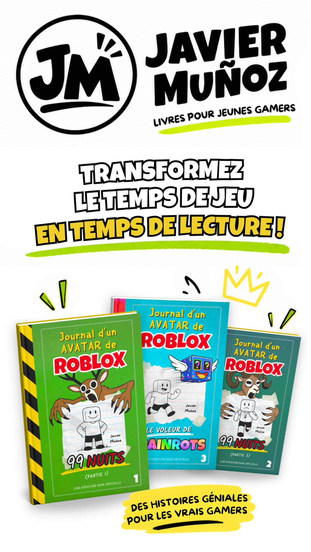 Javier Muñoz et ses livres d’aventure illustrés pour les jeunes gamers de 8 à 12 ans.